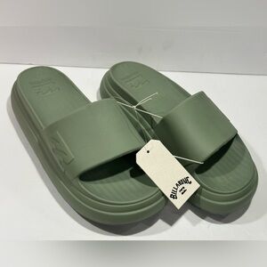 Billabong Green Cushion Slide Sandals